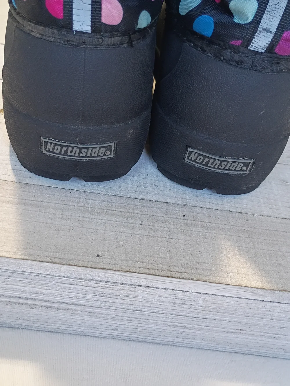 Northside Kids Size 2 Frosty Insulated Winter Snow Boots Black Polka Dot